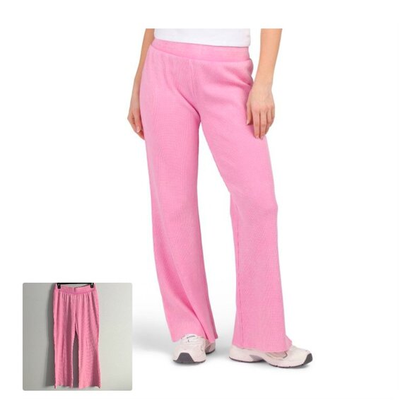 Sunnyside by Sundry Waffle Wide Leg Pants Sz L NWOT - Picture 1 of 11
